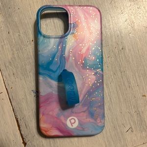 Pink and blue marble iPhone 13 poppy